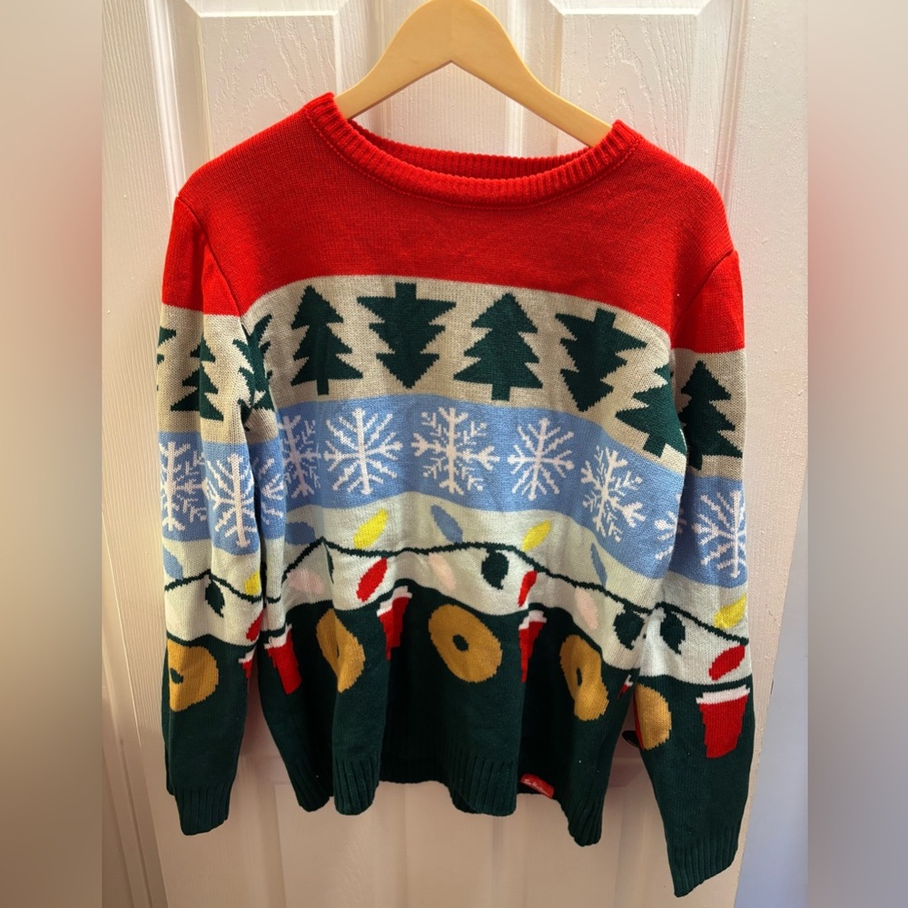Tim Hortons Holiday Cheer Red and Green Sweater